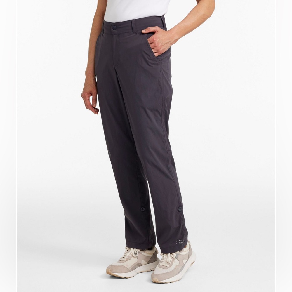 Gray Gerry Women Lightweight Hiking Pants Grey Side Pocket Mid Rise Straight Leg